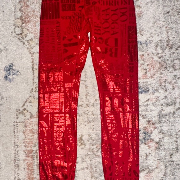 Lululemon Limited Edition Red Logo Leggings Size 4 - Picture 4 of 5